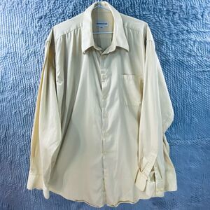Pronto Uomo Men's Dress Shirt Long Sleeve Spread Collar 17½ 36/37 LightYellow XL